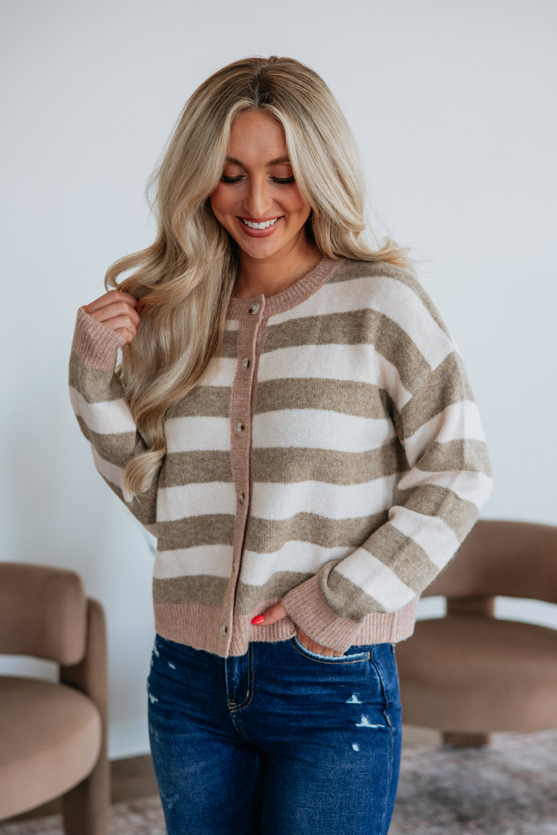 Shellie Striped Cardigan